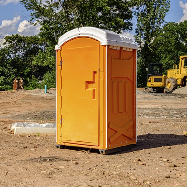 how often are the porta potties cleaned and serviced during a rental period in Delia Kansas